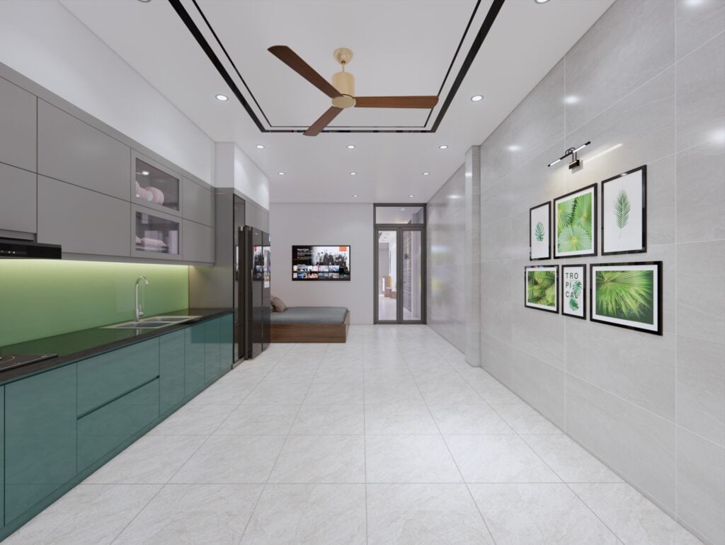 Tủ bếp cánh kính