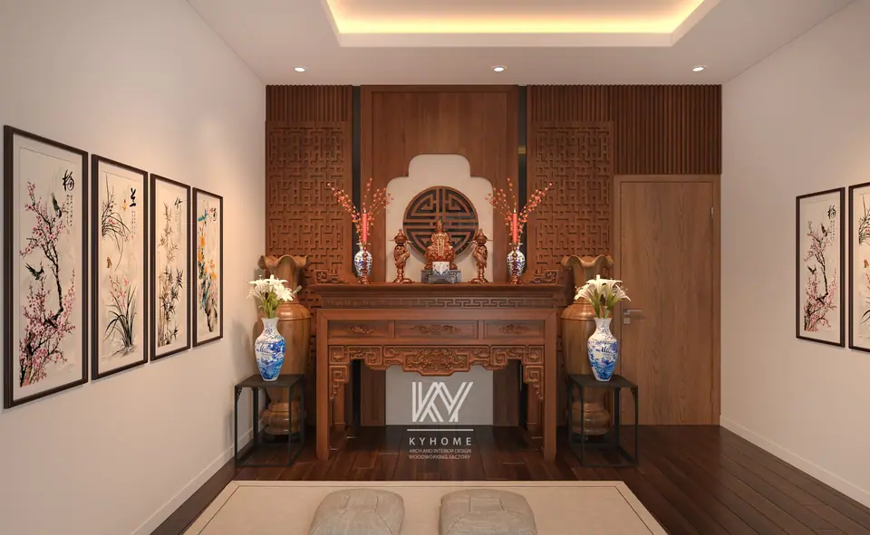 Phòng thờ trong nhà cấp 4