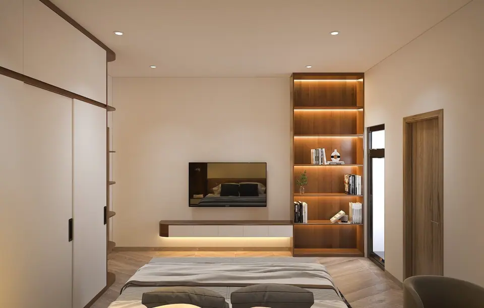 Sử dụng kệ treo tường hoặc các bệ trang trí nhỏ