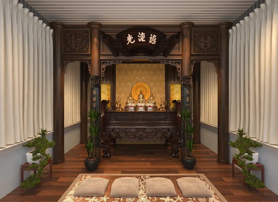 Mẫu Phòng Thờ Trang Nghiêm