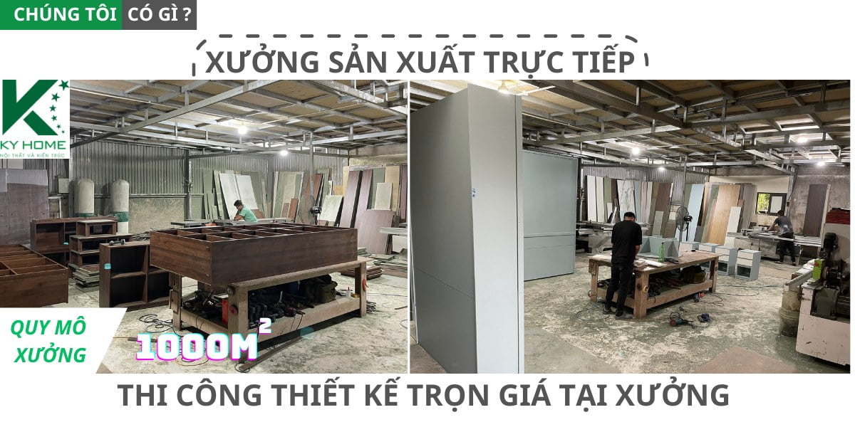 Xưởng thi công và sản xuất nội thất hiện đại, quy mô 1000m2